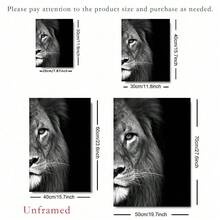 2pcs/Set Frameable Canvas Prints - Modern Minimalist African Lion & Tiger Black Background Art | Replaceable Canvas, Perfect Gift For Home Decor | Suitable For Bathroom, Office, Dorm, Living Room, Bedroom, Entryway, Tabletop & Sofa Background Hanging | PVC Hard Tube Packaging - Multicolor - View 4