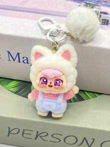 Cute Cartoon Animal Plush Backpack Charm Keychain, Soft Fluffy Ear Decorative Pendant, Multi‑Color Options, Plush Accessory For Bag Key, Gift For Women Teens For Birthday Valentine's Day Christmas - Multicolor - View 10
