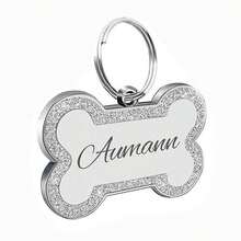 Dog Tags Engraved For Pets Personalized Dog Tag With Any Name & Text Dog Collar Custom Glitter Dog Name Tag Bone Dog ID Tag For Puppy Pets - No Pattern - View 16