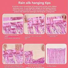 Examensdekor, tofs, födelsedag, bröllop, jubileumsdekor för ensamstående kvinnor, pärlgardin för vuxna, bakgrundsdekor för födelsedagsfest, vägggardin med tofs i glänsande aluminiumfolie (slumpmässig leverans) - Rosa - Visa 10