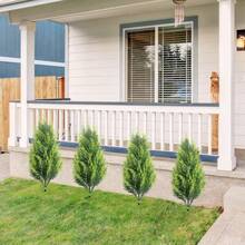 Artificial Cypress Topiary Ball Trees Artificial Shrub Bushes With Ground Spike, UV Resistant Fake Shrubs Faux Cedar Bushes Small Christmas Tree Faux Outdoor Plants For Planters - màu xanh lá - Xem 4