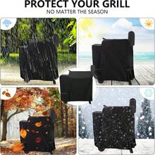 AWYYOutdoor 600D Heavy Duty Waterproof Pellet Grill Cover For Traeger Pro 22 575 SeriesTexas Z Grill 550B Etc. Full Length All Weather Protection Grill Cover Compatible With Traeger Pro 22 Cover Black - 黑色 - 查看 6