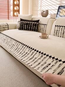 1 Vỏ đệm ghế sofa bốn mùa, Bảo vệ ghế sofa chống trượt tối giản hiện đại, Chống bụi và có thể giặt được, Mềm mại và không phai màu, Thân thiện với thú cưng, Phù hợp với ghế sofa hình chữ L và ghế sofa 1/2/3/4 chỗ ngồi cho phòng ngủ, văn phòng, phòng khách - trắng - Xem 6