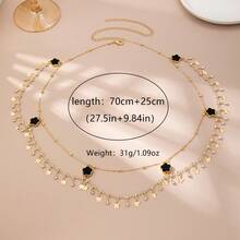 1pc European & American Style Metal Five-Leaf Clover Waist Chain With Butterfly Tassel For Women - Gold - View 6
