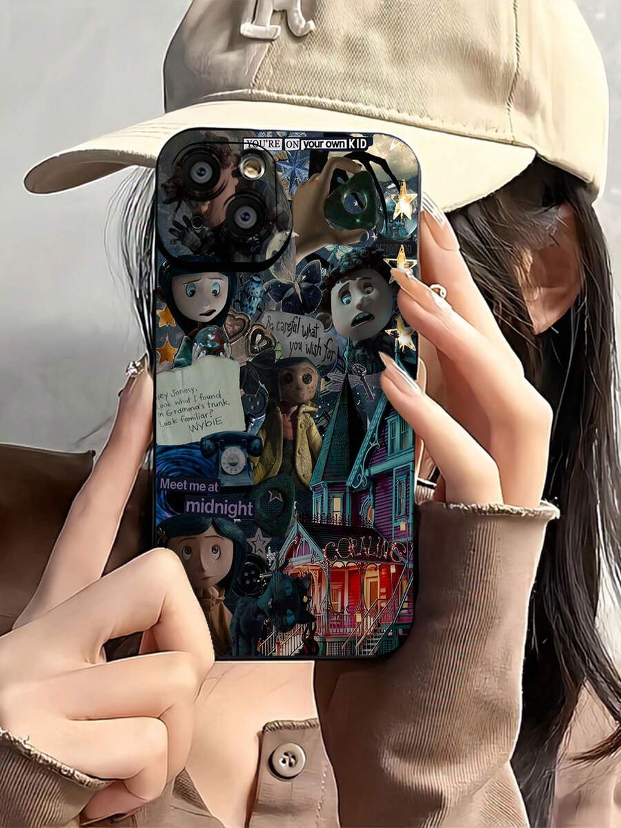 Funda para teléfono Adventure Mystery, compatible con fundas , 17, 16 Pro Max, 15 Pro Max, 13 y 12. Fabricada en TPU, resistente a manchas y golpes. Un regalo original para familiares, amigos, seres queridos, novios/novias y para Halloween. - Negro - Ver 1