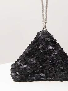 Mini Wallet, Bridal Party Bag, Sequin Bag, Ball Gown Bag, Ball Gown Accessories, Novelty Bag, Wedding Supplies, Women's Gift, Christmas Bag, Valentine's Day Bag (Random Pattern) - Black - View 4