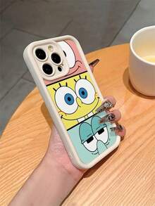 1pc Cartoon Spongebob Squarepants Octopus Patchwork Pattern Shockproof Phone Case Cover Compatible With Samsung/Apple 17/16/15/14/13/12/11 Pro Max/12 Pro/14 Plus - Multicolor - View 1