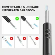 KKXY Smart Sual Eaer With 1296P HD Camera Scope 6 LED Ligs Wires Ear Removal Tool With Replacement Ts Of Rechargeable For IOS And Android S - Màu be - Xem 5