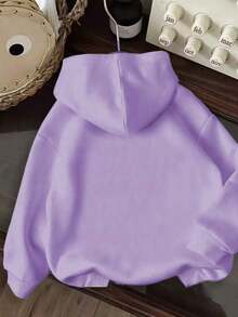 Fall Clothes For Women1PCS 2025 New Fleece Hooded Sweatshirt, Y2K Style, "Pray, Wait, Trust, God Has A Plan", Women's Winter Clothing, Women's Casual Fit, Autumn And Winter Comfortable Printed Sweatshirt, S-XXL Available, Comfortable Fabric, Machine Washable, Loose Fit, Daily Wear-Premium Cotton Graphic Printed Round Neck T-Shirts-365TLoose And Comfortablechristmas>Clothes - 黑色 - 查看 11