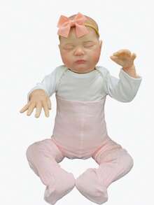 20 Inch Lifelike Reborn Doll Laura - 50cm Soft Cloth Body Newborn Realistic Baby Doll - Birthday Gift / Christmas Gift For Children Over 3 Years Old - White - View 8