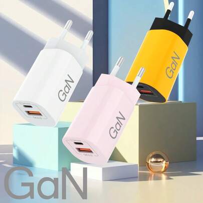 Sạc tường GaN sạc nhanh 30W USB C Adapter sạc nhanh Type C 30W PD Phone QC3.0 2 cổng sạc nhanh tương thích với iPhone 17 16 15 Pro Max, Galaxy, máy đọc sách điện tử, máy tính bảng, tương thích với hầu hết các thiết bị điện tử, màu Macaron, kỷ niệm Ngày Chiến sĩ trận vong, khởi động mùa hè