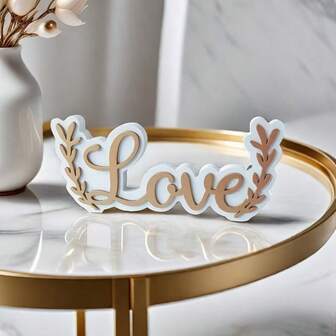 1pc Love Symbol - Wooden Desktop Centerpiece Decor, For Fireplace Decoration, Love Decor, Multi-Purpose Hanging Ornament, Perfect Valentine's Day Gift, Warm And Charming Decoration