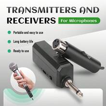 LMBGM Wireless XLR Microphone Transmitter Receiver Wireless Microphone System, USB Rechargeable Microphone System, With Wired Dynamic Microphone Use, Suitable For Karaoke, Outdoor Activities
