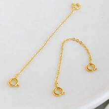 9CT Gold Safety Extender Chain Bracelet Necklace 3cm 2x Bolt Rings NEW - Gold - View 4