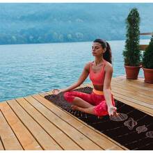 Alfombrilla de yoga de viaje impresa de 1/16 pulgadas de grosor, antideslizante, con bolsa de transporte, plegable, ligera de gamuza y goma natural para yoga, pilates y fitness, 72 pulgadas de largox 24 pulgadas de anchox 1.5 mm - TaiYangXiXingXing - Ver 6