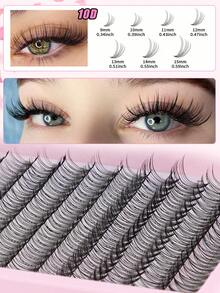 280 Clusters Of False Eyelashes, 10D-30D Thickness, DIY Single-Cluster Eyelash Length 10-18mm, D Curl, Soft Single-Cluster Eyelashes, DIY Segmented Eyelash Tool Set, Can Extend The Outer Corners, Suitable For Home Use, Cartoon And Comic-Style Lashes, Includes Eyelash Glue And Sealer, Eyelash Tweezers Makeup Tool, Suitable For Daily Use, Travel, Holidays, And Christmas. - Multicolor - View 11