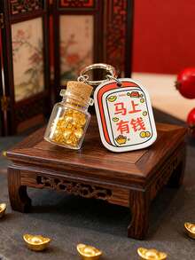 2026年新年纪念金锭钥匙扣，亚克力吊坠，寓意好运和祝福，可挂在背包上作为装饰，包包配件，新年装饰品，亚克力钥匙扣，女士钥匙扣饰品，钥匙扣配件，女士钥匙扣，小礼物，送给她的礼物 - 彩色 - 查看 5