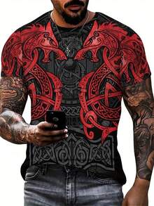 Men's 2025 Summer Party 3D All-Over Print T-Shirt - Soft Short Sleeve Round Neck Casual & Themed Outfit Essential, Machine Washable Comfortable Fit For Year-Round Wear - Multicolor - View 6