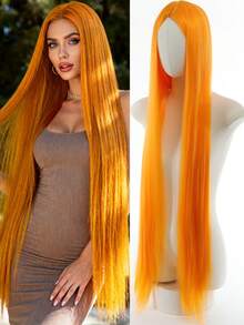 Synthetic 40 Inch Long Straight Head Wig, Suitable For Party Role-Playing, Music Festivals, Halloween Wear - Multicolor - View 17