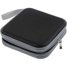 Porta CD Estuche Potatile de DVD, Funda de Plstico de 40 Discos para CD/DVD, Negro - Negro - Ver 1