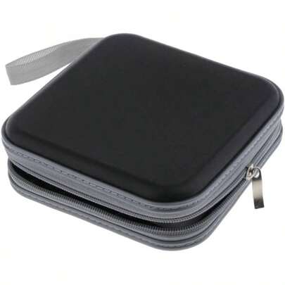 Porta CD Estuche Potatile de DVD, Funda de Plstico de 40 Discos para CD/DVD, Negro