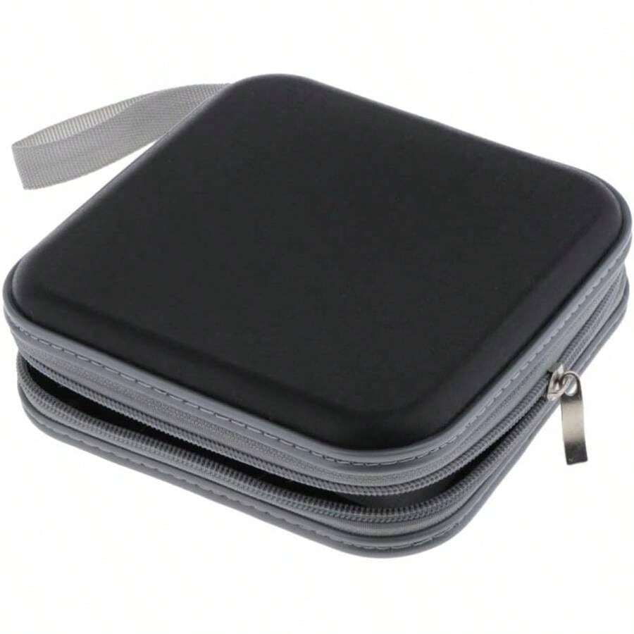 Porta CD Estuche Potatile de DVD, Funda de Plstico de 40 Discos para CD/DVD, Negro - Negro - Ver 1