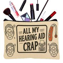 Hearing Aid Pattern Organizer Bag, Zipper Closure Makeup Pouch, Portable Travel Toiletry Bag, Travel Case, Multifunctional Snack Bag, Best Gift For Friends, Double-Sided Printing Toiletries Bag Wash Bag Shower Bag Large Capacity For Women Packing Cubes Travel Essential Makeup Bag Vacation Essentials - Multicolor - View 7