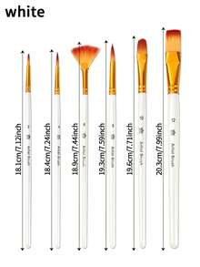 opeth 6支木柄尼龙毛画笔套装，适用于丙烯、水彩、油画、水粉画、DIY涂鸦 - 均碼 - 查看 9