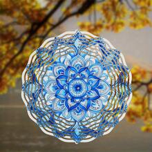 1pc 10-Inch Hanging Wind Chime, Mandala Flower Design Pattern, Dynamic Rotating Wind Chime With 360° Hook, Spring And Summer Patio Balcony Elegant Decoration, It Is The Classic Choice For Your Relatives And Friends - 10"/25cm - View 11