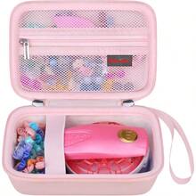 HAWTCarrying Case For Make It Real Snap N' Glam Hair Styling Set Girls Hair Styling Tool Storage Bag Butterfly Gem Travel Organizer Holder Pocket Fits Reusable Bead Clips Gems Accents Pink+ - HồngHồng - Xem 1