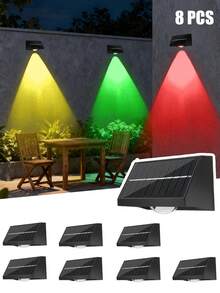 2/4/8pcs Outdoor Wall Lights, Solar Lights, Underwater Lights, Underwater Lights With RGB Color Changing Mode. They Can Be Used For Holiday Decoration, Creating A More Charming And Romantic Atmosphere. - Color Light - View 11