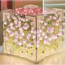 DIY Tulip Cube Mirror Lamp, With Over 30 Tulip Night Lights, Handmade, Like A Magic Lamp, Can Be Placed On Bedroom Or Living Room Desk, A Birthday Gift For Mom, Lover Or Friend, Also A Great Christmas Gift (DIY, Not A Finished Product) - Multicolor - View 16