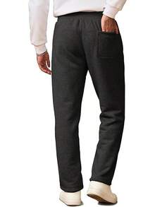 Men's Winter Pants Warm Sherpa Lined Sweatpants Heavyweight Thermal Lounge Athletic Track Joggers - 深灰色石楠花 - 查看 3