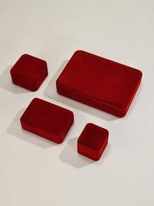 1~4psc Exquisite Red Jewelry Packaging Gift Box For Jewelry Storage Displays, Earrings, Necklaces And Ring Gift Boxes - Red - View 6