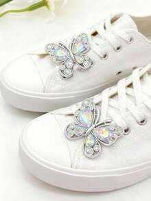 Suricat 2个鞋带吊坠，配有ABS蝴蝶扣装饰和珍珠镶嵌水钻小熊。DIY奢华水钻鞋带夹配件，适用于女士靴子和运动鞋。圣诞节、万圣节、生日派对礼物（不含鞋子）。 - 彩色 - 查看 5