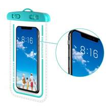 Natación al aire libre bolsa impermeable transparente bolsa impermeable de PVC bolsa impermeable juego de teléfono móvil deportivo - Azul - Ver 4