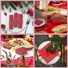 20/100pcs Red Cocktail Napkins, 4.72 X 4.72 Inch Fan-Shaped Christmas Dinner Napkins, Suitable For Christmas, Birthday, Wedding, Baby Shower And Other Occasions Beverage And Dessert Napkins - Red - View 7