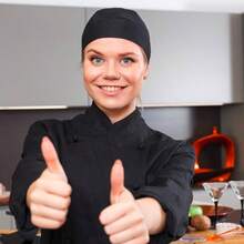 WSXC 4 Pack Adjustable Tie Back Chef Cap - Breathable Cooking Kitchen Hat For Women And Men - Black - View 3