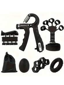 Grip Strength Trainer Set, Hand Grippers Finger Exerciser Wrist Strengthener Forearm Workout Gym Accessories, Deporte, Gimnasio, Ejercicio En Casa - Black - View 10