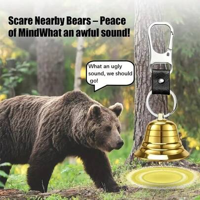 Loud Bear Bell Set To Scare Bears, Hiking Essentials For Women, Emergency Whistle And Bear Bells For Hiking, Camping, Biking, Solid Brass Bear Deterrent Hiking Gear Gifts