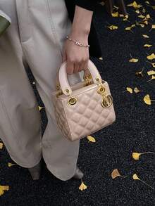 Túi xách thời trang nữ, Túi đeo vai mới về, Túi đeo chéo thiết kế độc đáo, Thường ngày & Đa năng, Tối giản & Phong cách, Chất liệu PU, Thiết kế hình thoi màu trơn, Dây đeo vai có thể điều chỉnh & tháo rời, Cầm tay thoải mái, Rộng rãi, Túi hình xô - Nhiều màu - Xem 8