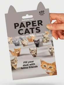 50件套DIY纸猫套装，可爱小猫折纸工艺套装，趣味3D纸狗、猫和恐龙模型，成人动物纸雕，装饰纸工艺套装，DIY艺术礼品 - 彩色 - 查看 9