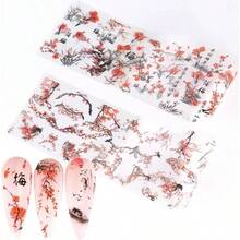 10 Rolls Flower Nail Foil Transfer Sticker Kit Ink Painting Pattern Nail Foil Sheets Foil Nail Art Decals Spring Nail Foil Transfer Stickers Foil Nail Wraps Foil Nail Art - 古典元素-03 - 查看 7