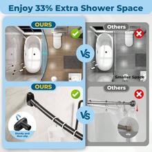 Black Curved Shower Curtain Rod, 48 - 72 Inch Adjustable Shower Rods Bathroom Stainless Steel Rustproof Tension Shower Curtain Rod Need To Dirll - Black - View 6