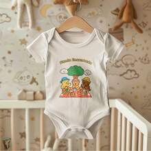 Baby Bodysuit With Animal Picnic Design | Cute High-Definition Print - White - View 2