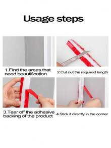 1/2/3 卷可切割墙缝填充条，TPE 自粘墙缝装饰条，适用于墙角、天花板、后挡板、台面、踢脚板、地板（10 厘米/200 厘米/400 厘米/600 厘米）