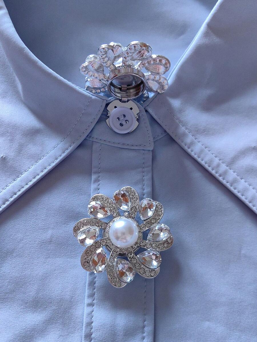 1 Stück/2 Stücke elegante Blumen Geometrie Knopfabdeckungen, Hemd Knopfabdeckungen zum Aufclipsen, Mode Kristall Manschettenknöpfe Abdeckung, geeignet für Smoking und Hochzeitskleider Dekoration