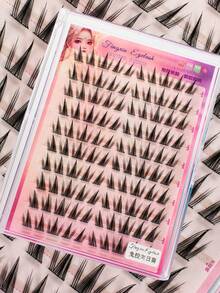 1 Box 100pcs Cartoon Cat Ear Design Natural Look False Eyelashes, No Glue, Manga Style & Natural Style, Wild Cat Eyelash Clusters, Sunflower Eyelashes, False Eyelashes, Fake Eyelashes, Ideal For Cosplay, Parties, Festivals, Daily Wear, Work & Meetings – Beauty & Health, Personal Care, Festive Glam Beauty, Christmas, New Year's - Black - View 10