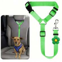 1Pc Pet Car Seat Belt Traction Rope, Car Cat And Dog Retainer, Retractable Car Safety Rope - hoa - Xem 14
