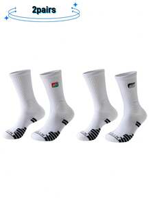 1/3 đôi tất nam, tất nén, tất thấm hút mồ hôi, thoáng khí, tất thể thao bóng rổ, đạp xe, chạy bộ, tất khăn, tất cao đến đầu gối có độ đàn hồi cao - Nhiều màu - Xem 16